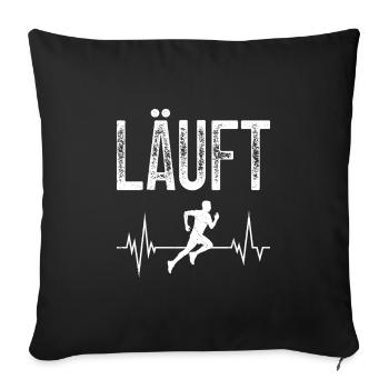 Läufer LÄUFT Laufen Lustiges Marathon - Sofakissenbezug 45 x 45 cm - Schwarz - Vorne