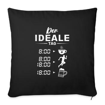 Läufer DER IDEALE TAG Laufen Lustiges - Sofakissenbezug 45 x 45 cm - Schwarz - Vorne