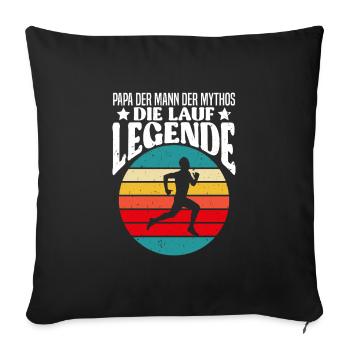 Väter PAPA DER MANN DER MYTHOS DIE LAUF LEGENDE - Sofakissenbezug 45 x 45 cm - Schwarz - Vorne
