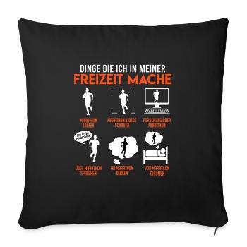 Läufer DINGE DIE ICH IN MEINER FREIZEIT MACHE - Sofakissenbezug 45 x 45 cm - Schwarz - Vorne
