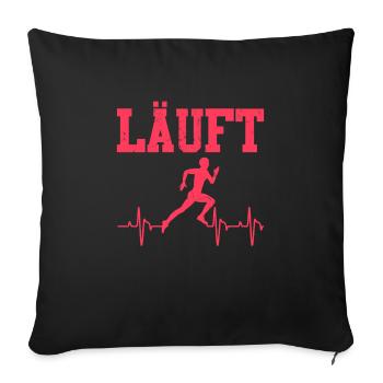 Läufer LÄUFT Laufen Lustiges Marathon - Sofakissenbezug 45 x 45 cm - Schwarz - Vorne