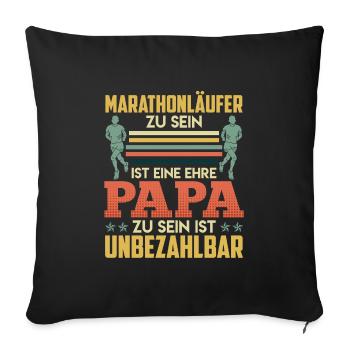 Papa MARATHON LÄUFER ZU SEIN EINE EHRE Lustiges - Sofakissenbezug 45 x 45 cm - Schwarz - Vorne