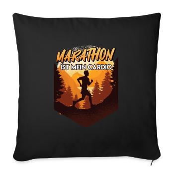 Läufer MARATHON RUNNING IS MY CARDIO Lustiges - Sofakissenbezug 45 x 45 cm - Schwarz - Vorne