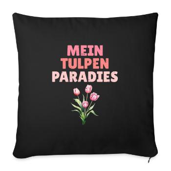 Gärtner MEIN TULPEN PARADIES Lustiges - Sofakissenbezug 45 x 45 cm - Schwarz - Vorne