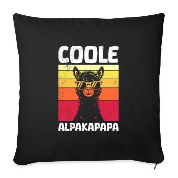 Bald Papa COOLE ALPAKAPAPA Retro Lustiges - Sofakissenbezug 45 x 45 cm - Schwarz - Vorne