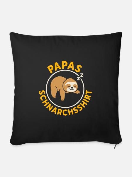 Vaterschaft PAPAS SCHNARCHSSHIRT LUSTIG - Sofakissenbezug 45 x 45 cm - Schwarz