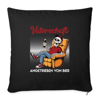 Zukünftiger Vater VATERSCHAFT ANGETRIEBEN VON BIER - Sofakissenbezug 45 x 45 cm - Schwarz - Vorne