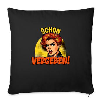 Malle SCHON VERGEBEN Lustiges - Sofakissenbezug 45 x 45 cm - Schwarz - Vorne