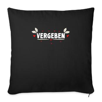 Malle VERGEBEN Anti-Flirt Lustiges - Sofakissenbezug 45 x 45 cm - Schwarz - Vorne