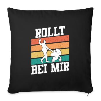 Werdender Vater ROLLT BEI MIR Lustiges - Sofakissenbezug 45 x 45 cm - Schwarz - Vorne