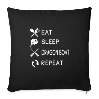 Manger Dormir Dragon Boat Répéter Dragon Boat Paddling - Housse de coussin décorative 45 x 45 cm - noir - Devant