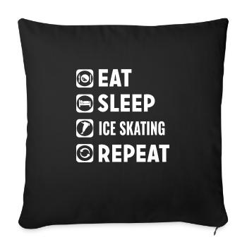 Ice skating - Sofa pillowcase 17,3'' x 17,3'' (45 x 45 cm) - black - Front