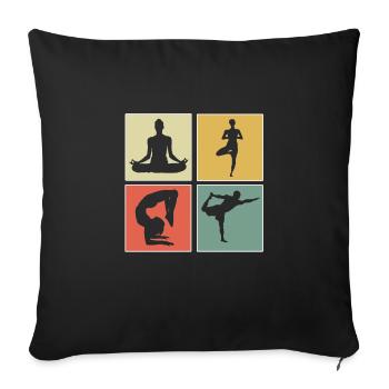 yoga - Housse de coussin décorative 45 x 45 cm - noir - Devant