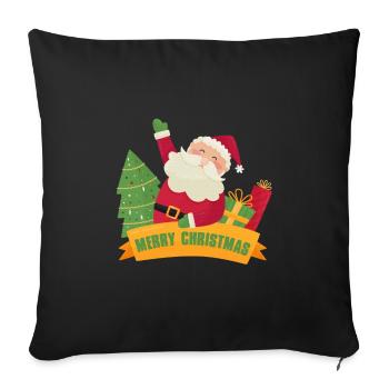 Merry Christmas with Santa - Sofa pillowcase 17,3'' x 17,3'' (45 x 45 cm) - black - Front