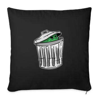 Cartoon cartoon garbage monster cookies funny idea - Sofa pillowcase 17,3'' x 17,3'' (45 x 45 cm) - black - Front