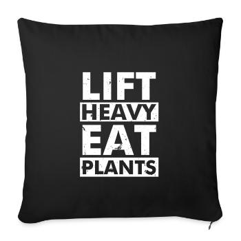 Lift heavy vegan sport body pictures vegetarian - Sofa pillowcase 17,3'' x 17,3'' (45 x 45 cm) - black - Front