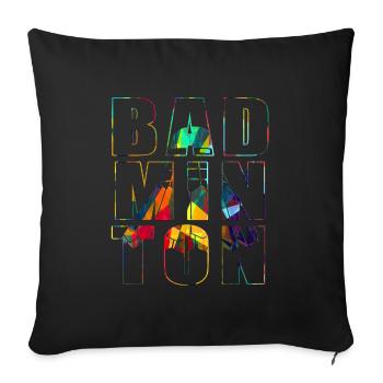 Badminton Federball - Sofa pillowcase 17,3'' x 17,3'' (45 x 45 cm) - black - Front
