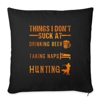 Chasse - Housse de coussin décorative 45 x 45 cm - noir - Devant