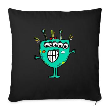 monster - funny monster lady - party monster - Sofa pillowcase 17,3'' x 17,3'' (45 x 45 cm) - black - Front