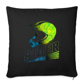 Motocross - Housse de coussin décorative 45 x 45 cm - noir - Devant