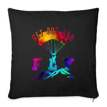 Paragliding - Sofa pillowcase 17,3'' x 17,3'' (45 x 45 cm) - black - Front
