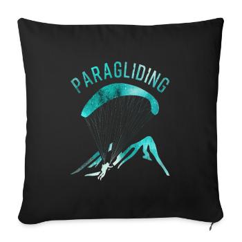 Paragliding - Sofa pillowcase 17,3'' x 17,3'' (45 x 45 cm) - black - Front