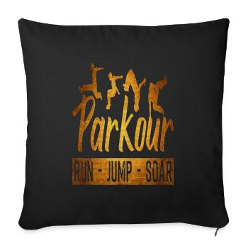 Parkour - Sofa pillowcase 17,3'' x 17,3'' (45 x 45 cm) - black - Front