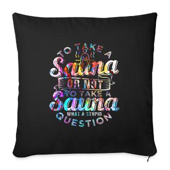 Sauna - Housse de coussin décorative 45 x 45 cm - noir - Devant