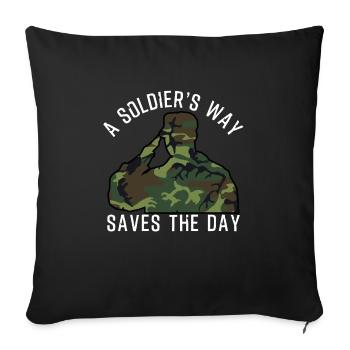 Soldat - Sofakissenbezug 45 x 45 cm - Schwarz - Vorne