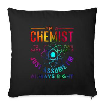 Chimie - Housse de coussin décorative 45 x 45 cm - noir - Devant