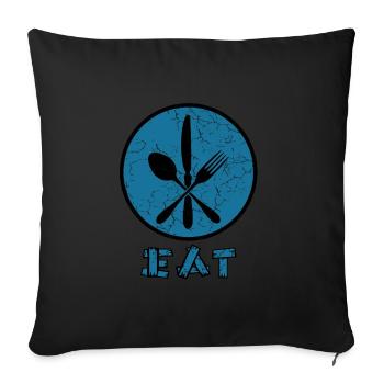 Eat with cutlery - eat with cutlery - Sofa pillowcase 17,3'' x 17,3'' (45 x 45 cm) - black - Front