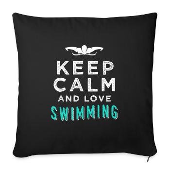 Schwimmen - Sofakissenbezug 45 x 45 cm - Schwarz - Vorne