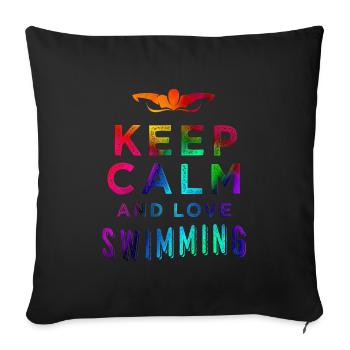 Schwimmen - Sofakissenbezug 45 x 45 cm - Schwarz - Vorne