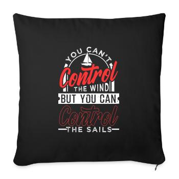 Voile - Housse de coussin décorative 45 x 45 cm - noir - Devant