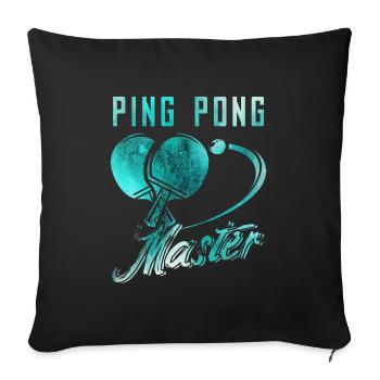 Tennis de table - Housse de coussin décorative 45 x 45 cm - noir - Devant