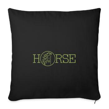 Cheval - cheval - Housse de coussin décorative 45 x 45 cm - noir - Devant