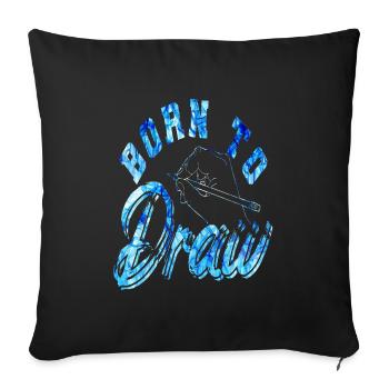 Dessin - Housse de coussin décorative 45 x 45 cm - noir - Devant