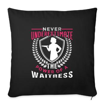 Waitress - Sofa pillowcase 17,3'' x 17,3'' (45 x 45 cm) - black - Front