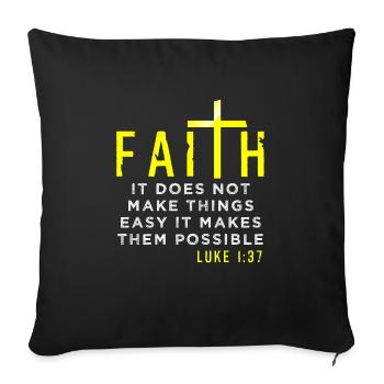 Jésus - Housse de coussin décorative 45 x 45 cm - noir - Devant