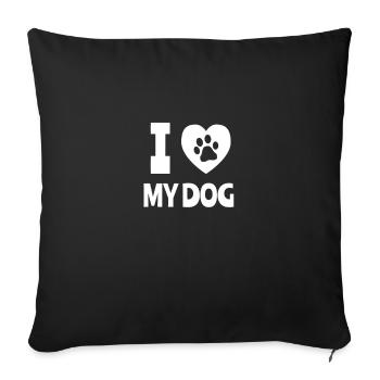 J'AIME MON CHIEN - Housse de coussin décorative 45 x 45 cm - noir - Devant