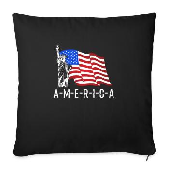 Amérique - Housse de coussin décorative 45 x 45 cm - noir - Devant