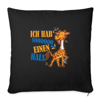 Giraffe mit Halskrause - Sofakissenbezug 45 x 45 cm - Schwarz - Vorne