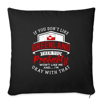 Groenland - Housse de coussin décorative 45 x 45 cm - noir - Devant