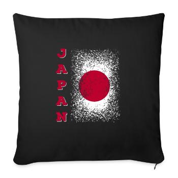 Japan flag - Sofa pillowcase 17,3'' x 17,3'' (45 x 45 cm) - black - Front