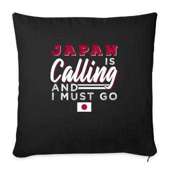 Japan - Sofa pillowcase 17,3'' x 17,3'' (45 x 45 cm) - black - Front