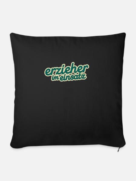 Erzieher im Einsatz - Sofakissenbezug 45 x 45 cm - Schwarz