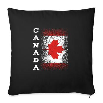 Drapeau du canada - Housse de coussin décorative 45 x 45 cm - noir - Devant