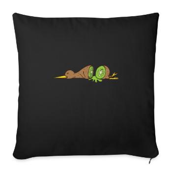 Kiwi bird cut open like a kiwi fruit - Sofa pillowcase 17,3'' x 17,3'' (45 x 45 cm) - black - Front