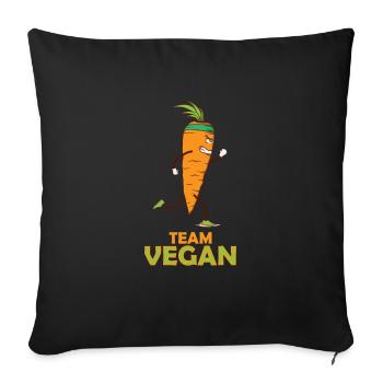 Running Vegan Carrot Team Vegan - Sofa pillowcase 17,3'' x 17,3'' (45 x 45 cm) - black - Front