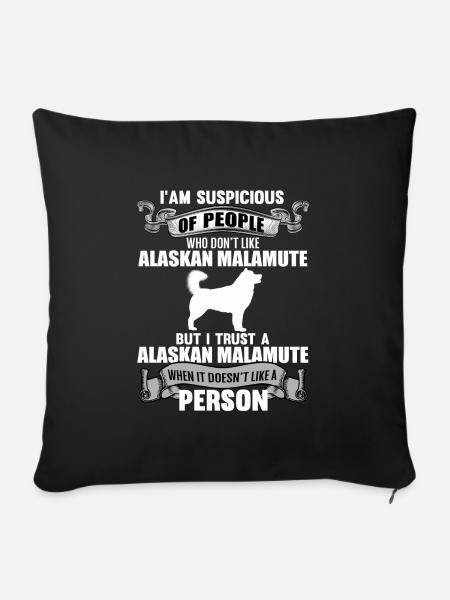 Alaskan Malamute - Sofakissenbezug 45 x 45 cm - Schwarz